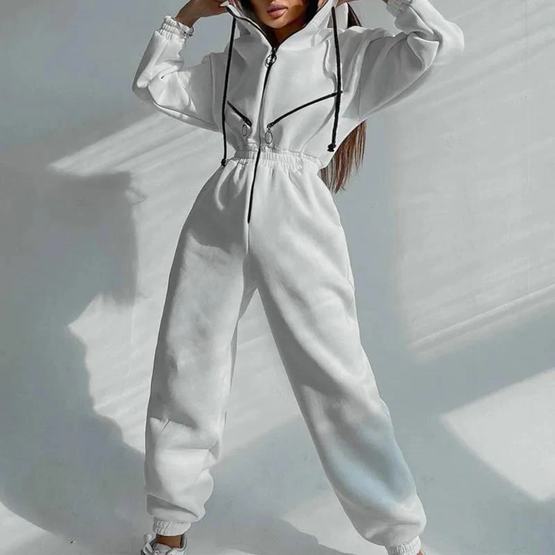 Simple Zip Up Coverall - Hehif