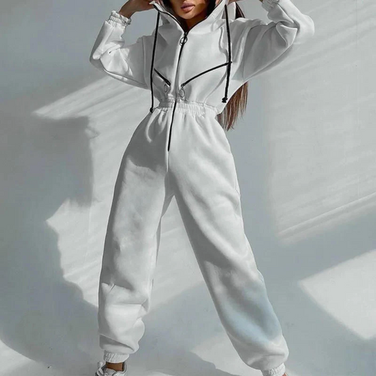 Simple Zip Up Coverall - Hehif