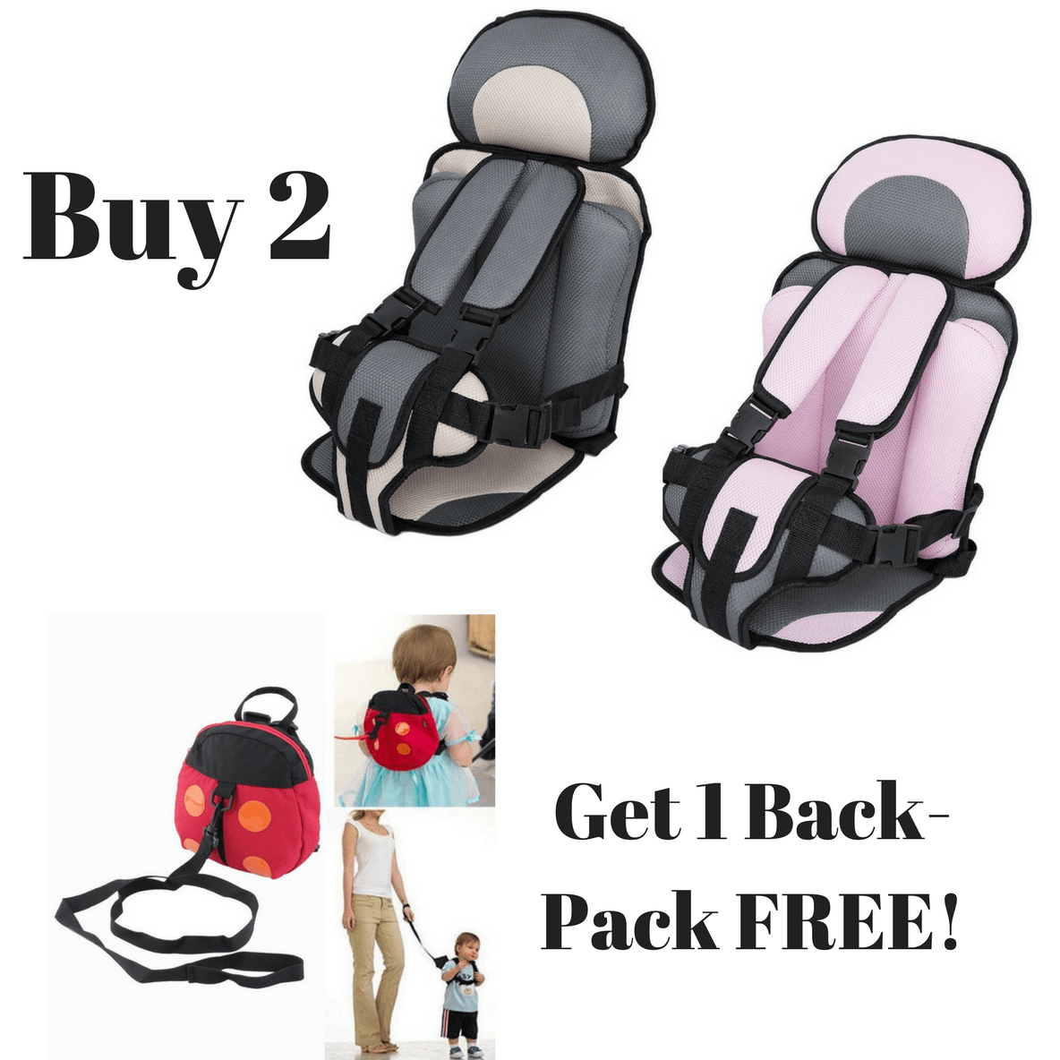 Kids Safety Harness Vest Portable Car Seat