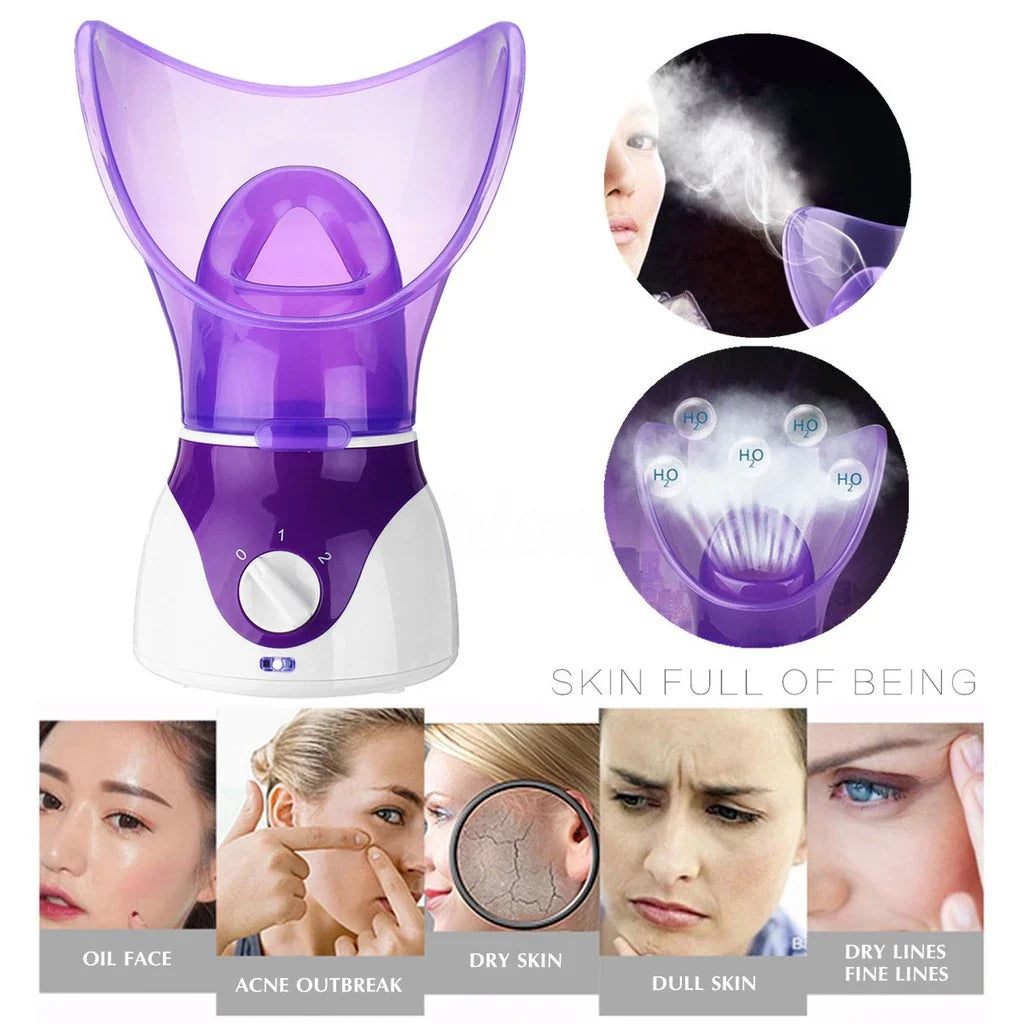 Portable Facial Steamer with Adjustable Heat and Essential Oil Tray