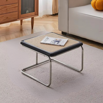 Classic Wicker Coffee Table with Glass Top