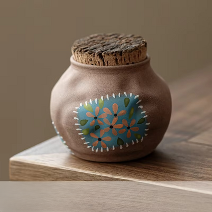 Decorative Floral Ceramic Tea Storage Box