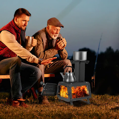 Compact Outdoor Campfire Cooking Wood Stove