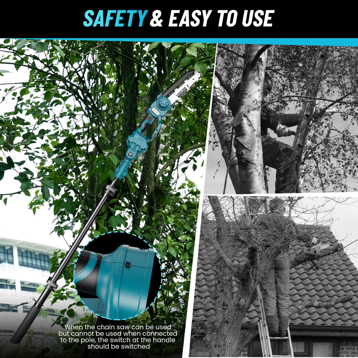 Portable Electric Chainsaw Pole Pruner