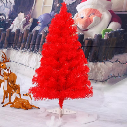 Compact 3ft Black Red Artificial Xmas Tree for Home