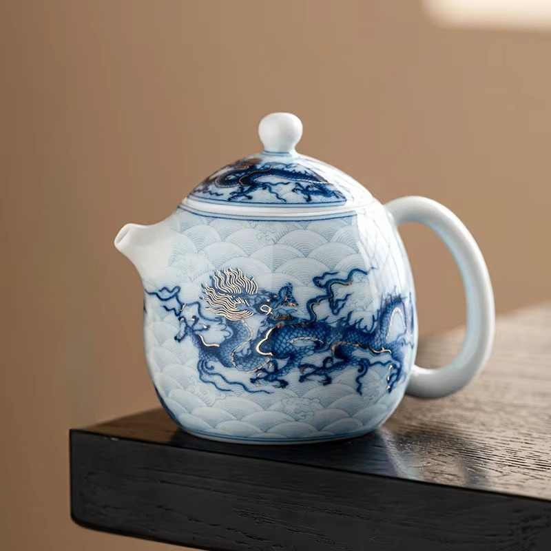 Traditional Chinese Dragon Porcelain Tea Infuser Set