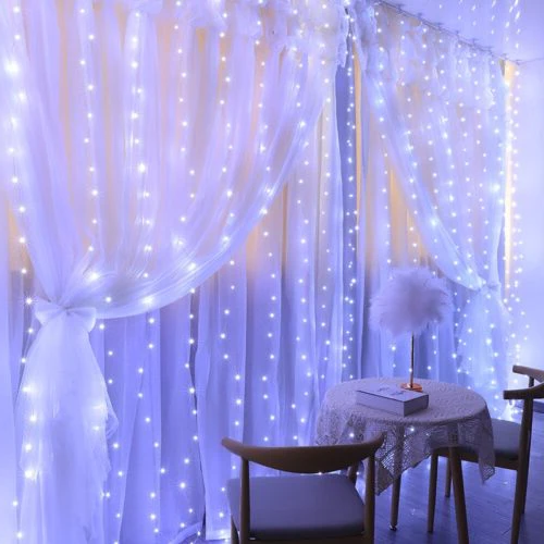 Festive Holiday Fairy Lights Curtain - Hehif