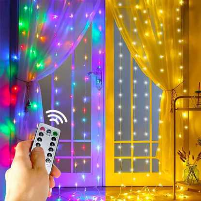 Festive Holiday Fairy Lights Curtain