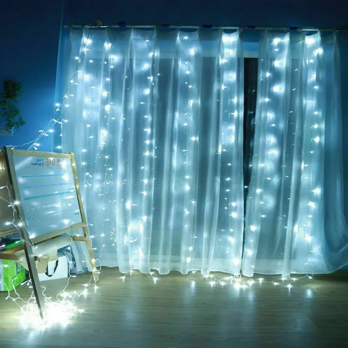 Festive Holiday Fairy Lights Curtain