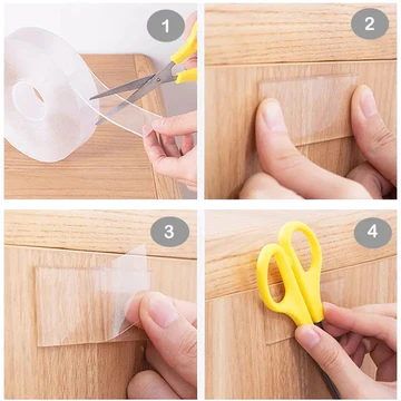 Clear Double Sided Adhesive Removable Home Mounting Tape