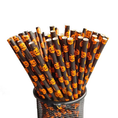 Vibrant Holiday Paper Straws 25ct Disposable Party Straws