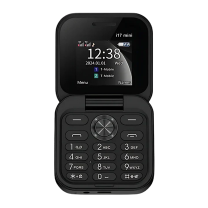 Compact Dual Sim Flip Mobile Phone - Hehif