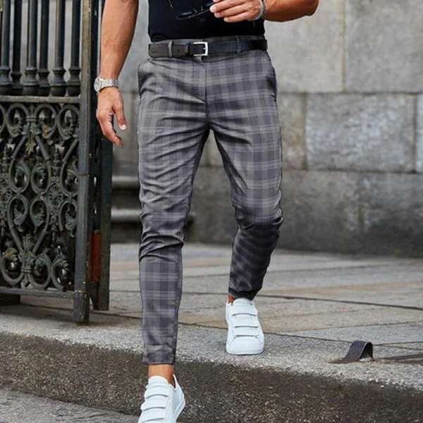Classic Plaid Trousers - Hehif