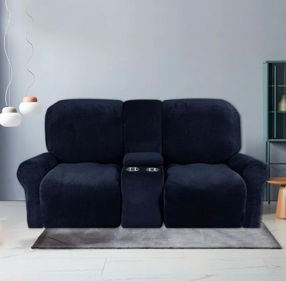 Comfy 2 Seater Recliner Slipcover with Cup Holders 12 Colors