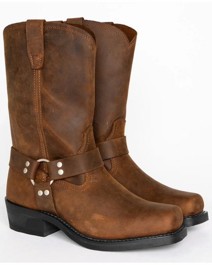 Tall Black Leather Cowboy Boot