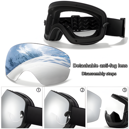 Waterproof Ski Goggles with Fog Proof UV Protection Lens