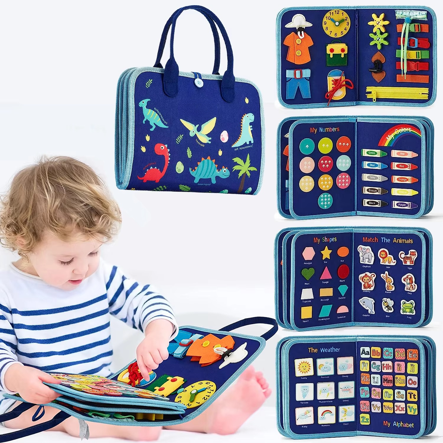 Interactive Toddler Learning Board Sensory Play Toy - Hehif