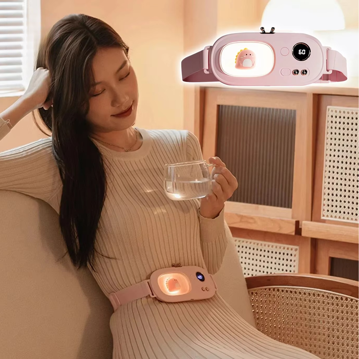 Heat Therapy Waist Wrap, Rechargeable Warm Belt