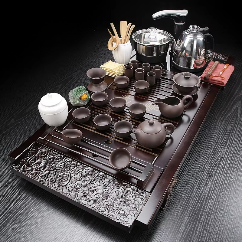 Luxury Wooden Heated Tea Serving Set