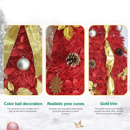 Easy Setup 6FT Pre Lit Christmas Tree with Decorations