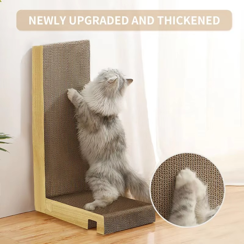 Sturdy Corner Cat Scratcher with Nail Trimming Board
