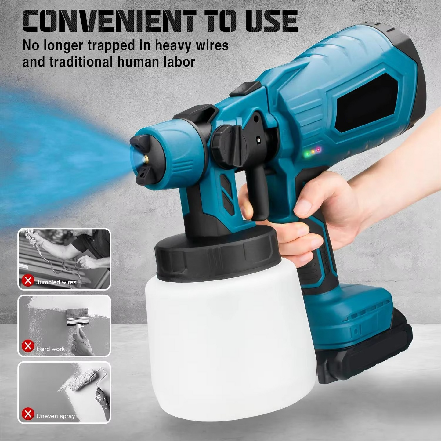 Portable Electric Paint Gun, High Volume Spray Tool