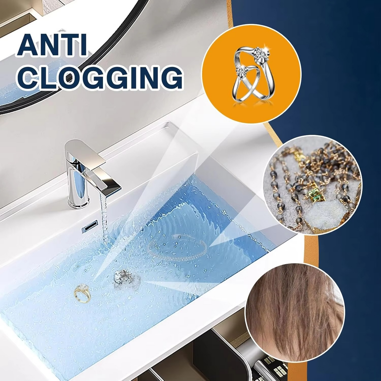 Easy Clean Sink Drain Plug with Hair Trap
