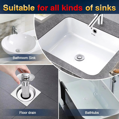 Easy Clean Sink Drain Plug with Hair Trap