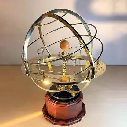 Metallic Globe Planetary Model with 9 Detailed Planets