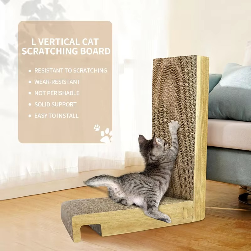 Sturdy Corner Cat Scratcher with Nail Trimming Board