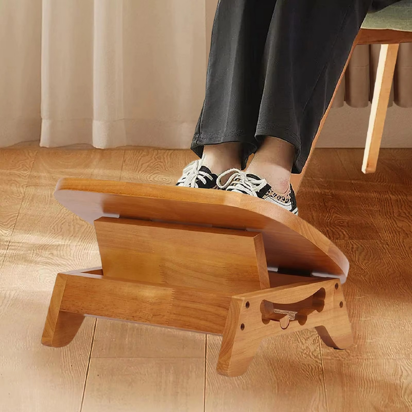 Compact Adjustable Foot Rest for Desk Comfort