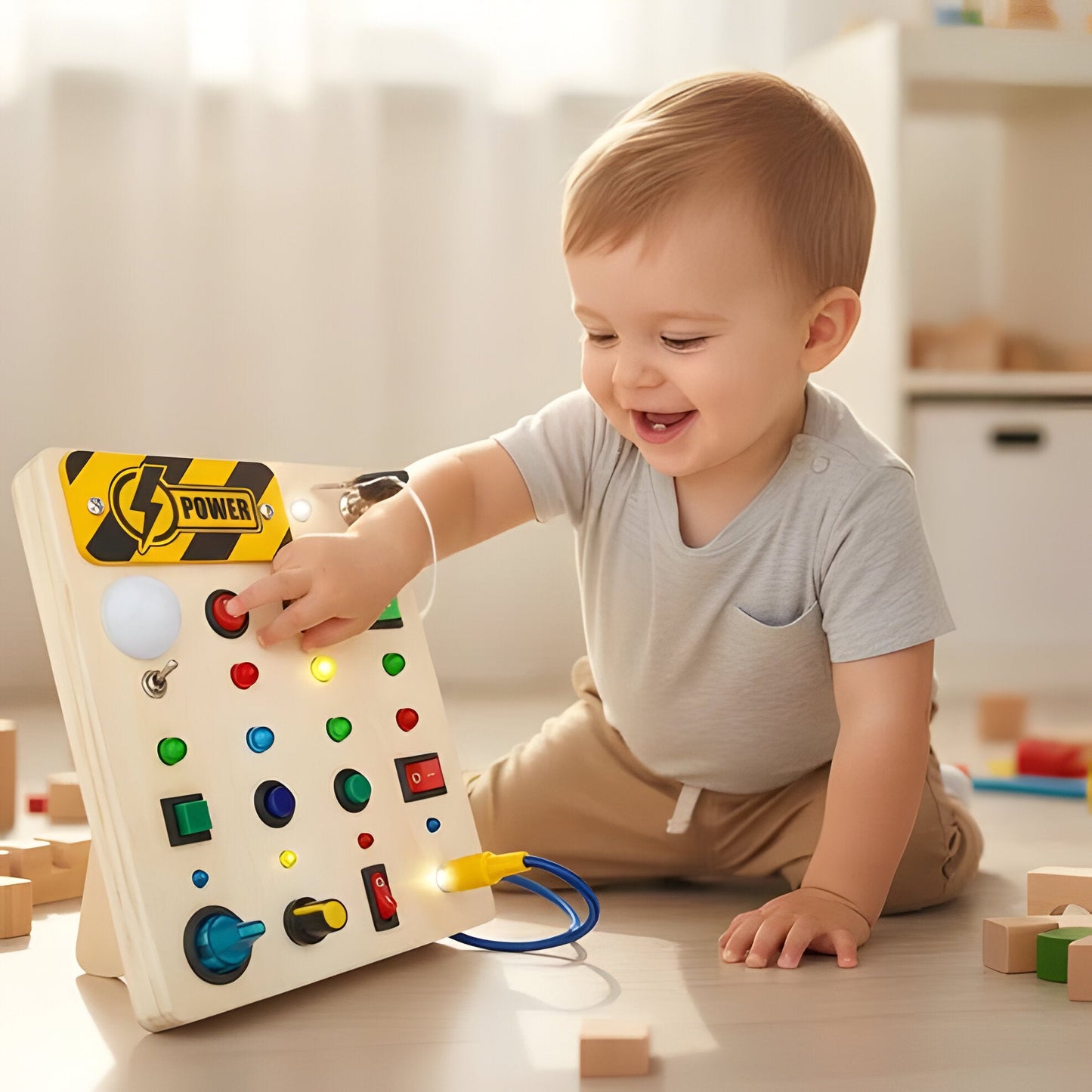Colorful Wooden Activity Board for Kids Development