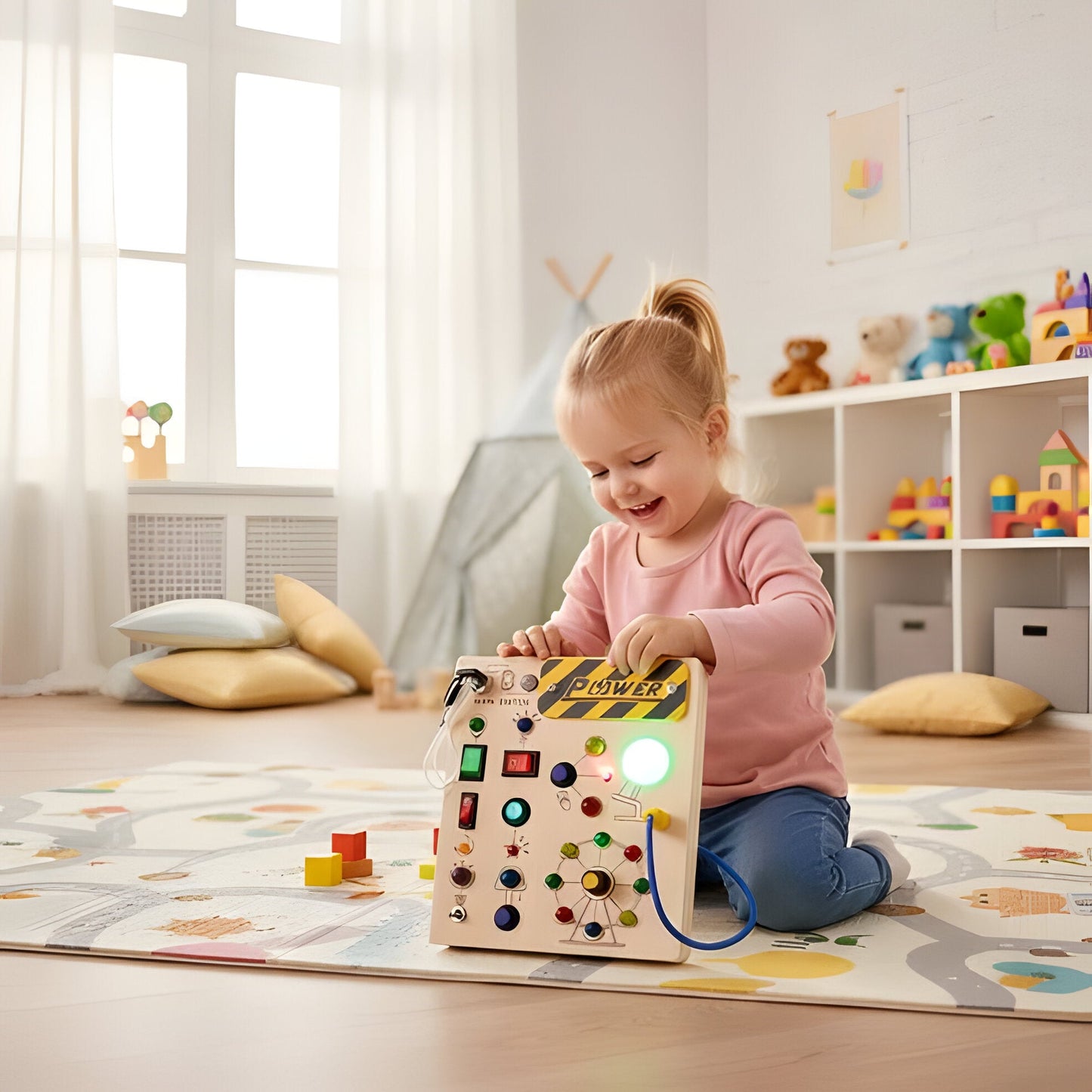Colorful Wooden Activity Board for Kids Development