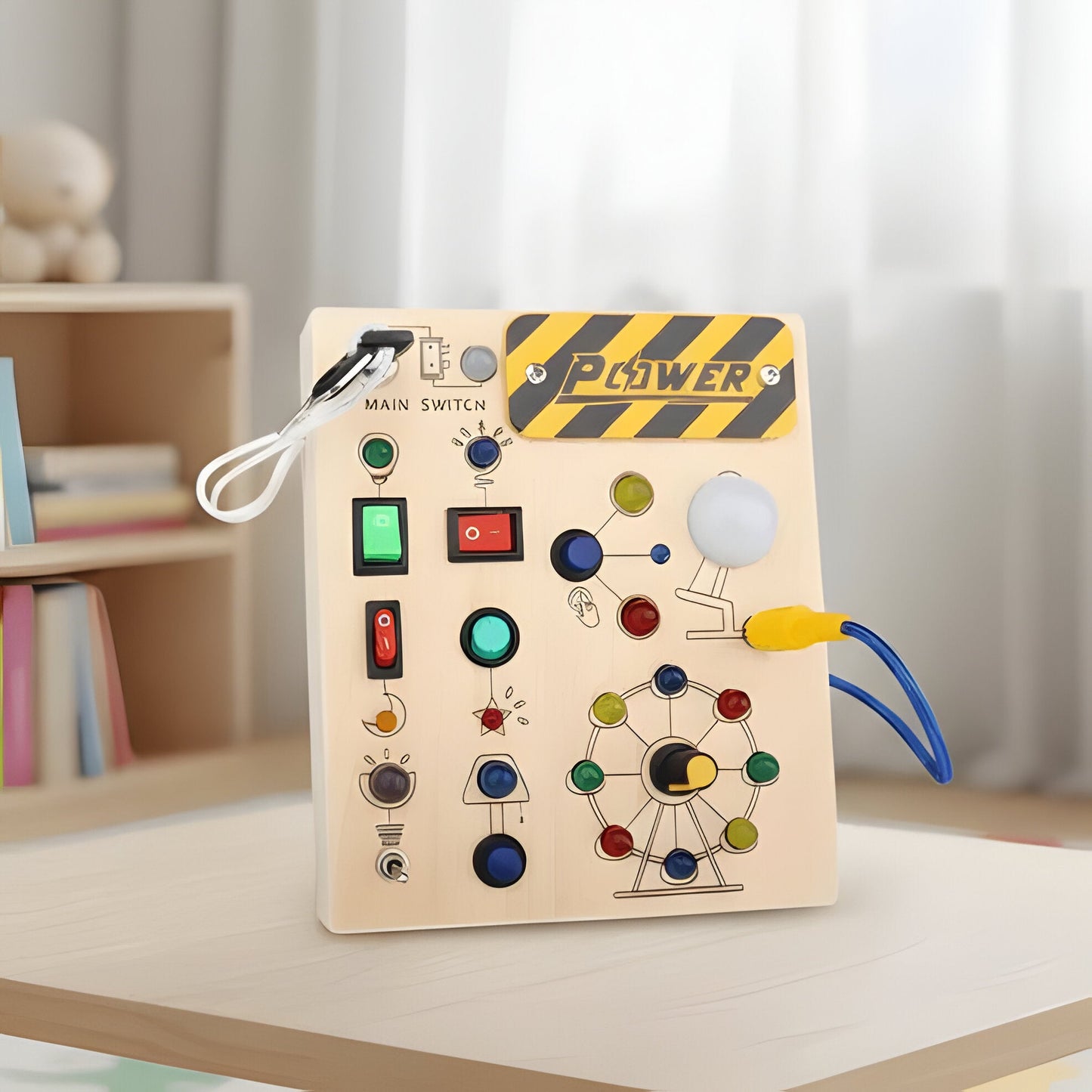 Colorful Wooden Activity Board for Kids Development