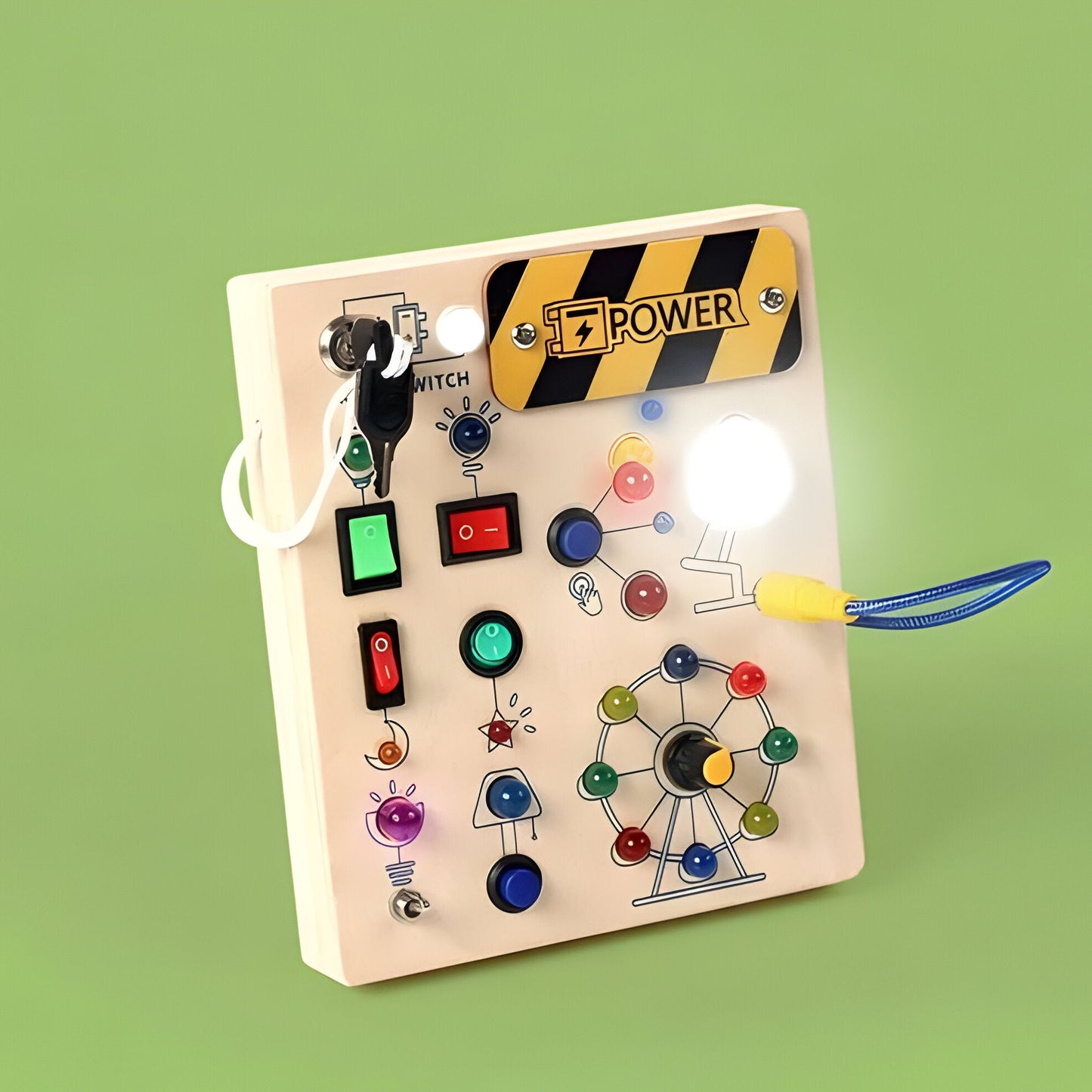 Colorful Wooden Activity Board for Kids Development