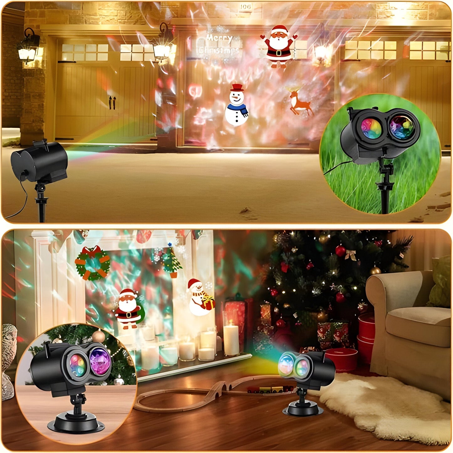 Colorful Christmas Laser Light Projector with 16 Designs - Hehif