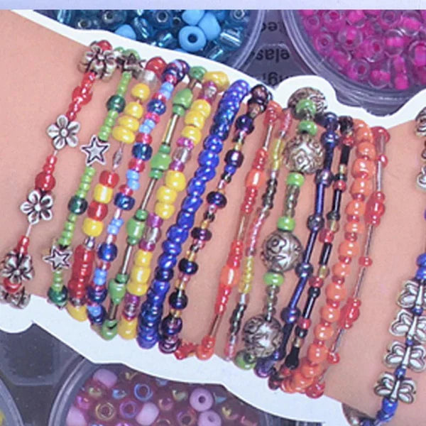 Fun Kids Jewelry Making Kit with Colorful Beads