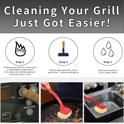 Safe Grill Cleaning Brush with Soft Bristles
