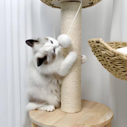 Cozy Cat Tower with Durable Sisal Scratch Poles