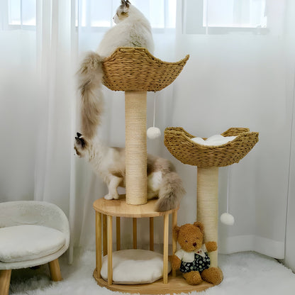 Cozy Cat Tower with Durable Sisal Scratch Poles