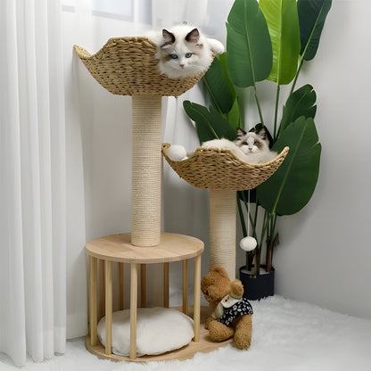 Cozy Cat Tower with Durable Sisal Scratch Poles