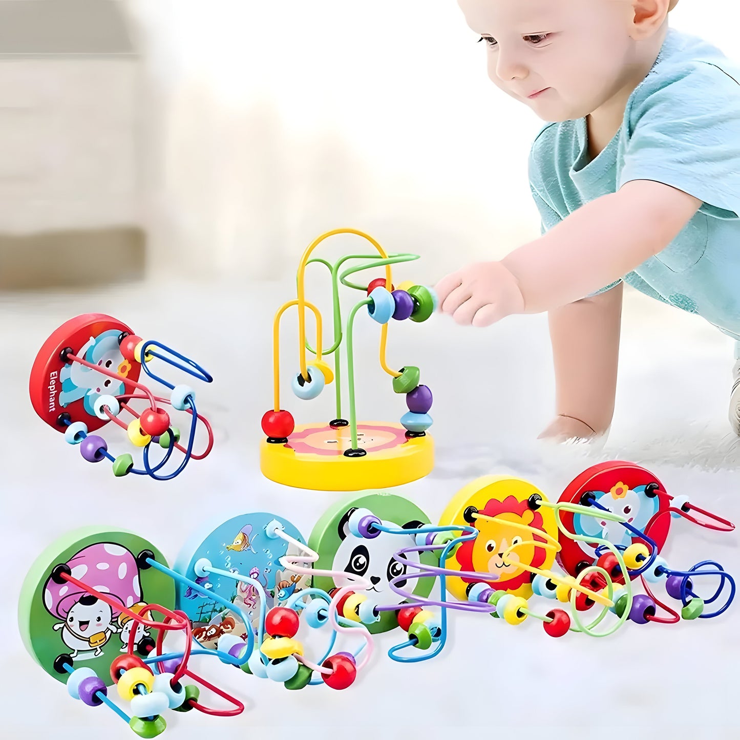 Natural Wood Marble Run Coaster for Kids Play