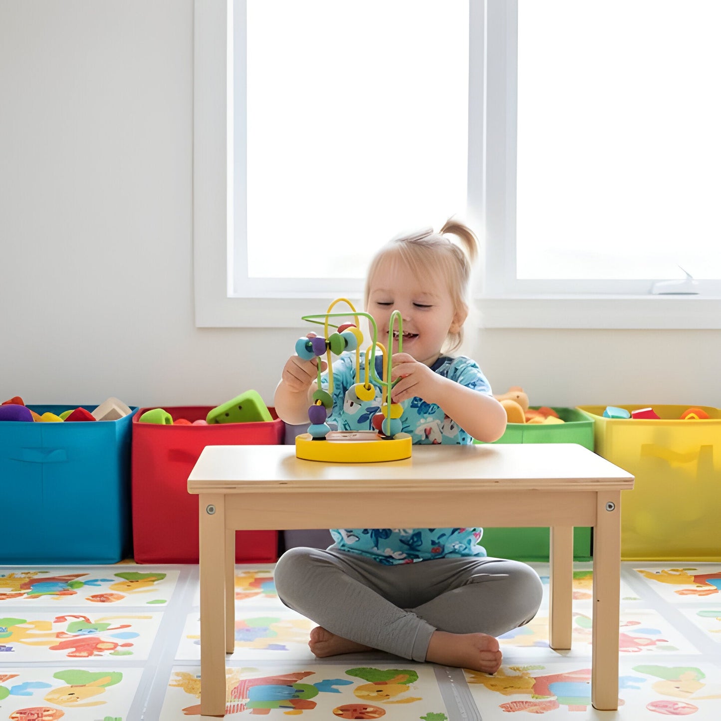 Natural Wood Marble Run Coaster for Kids Play