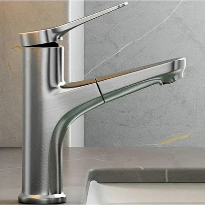 Contemporary Extendable Faucet with Flexible Copper Finish