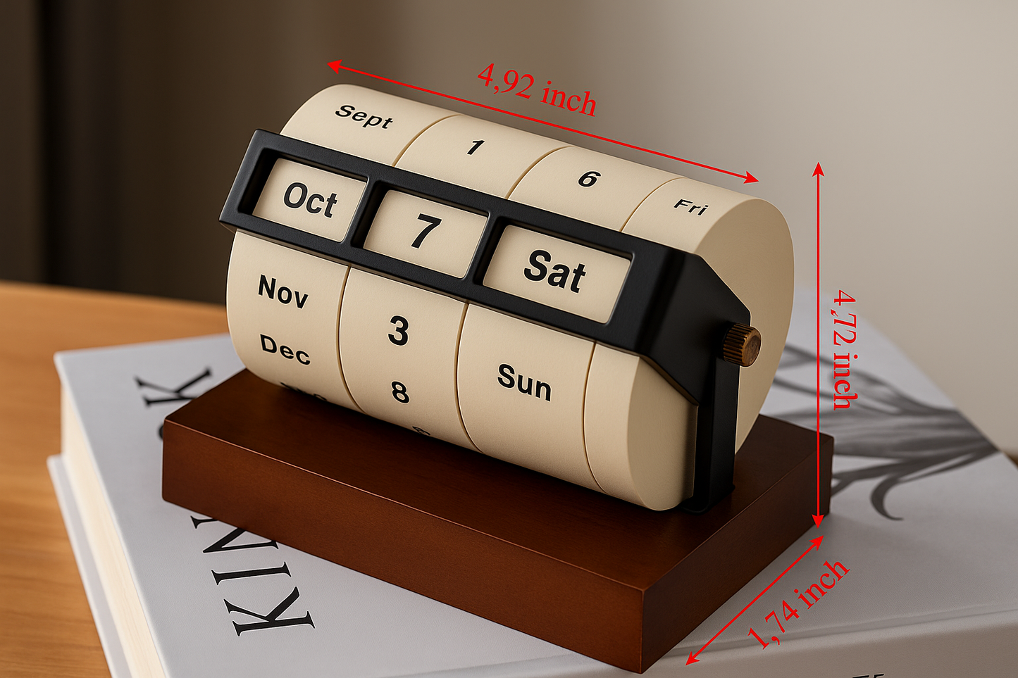 Classic Wooden Flip Calendar Desk Organizer