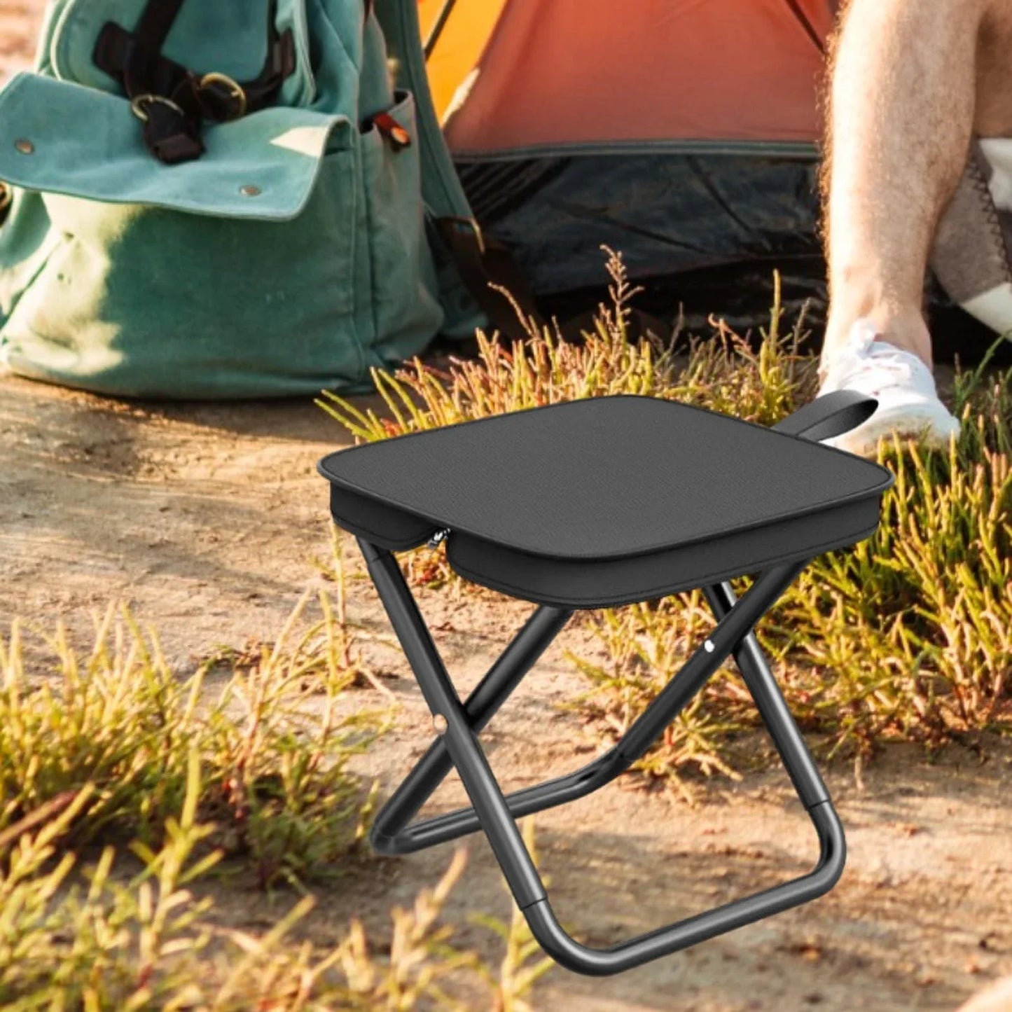 Collapsible Lightweight Camping Chair with Strong Metal Legs