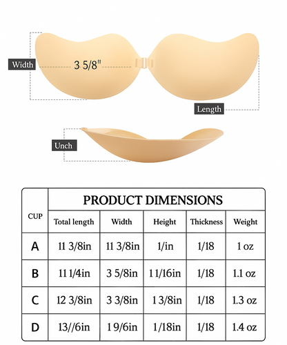 Comfortable Wireless Silicone Bra with Extra Lift
