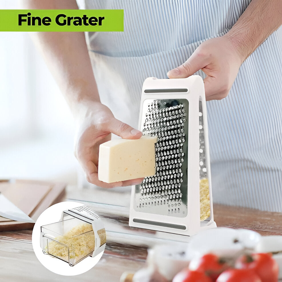 Sharp Stainless Steel Box Grater for Easy Cooking Prep