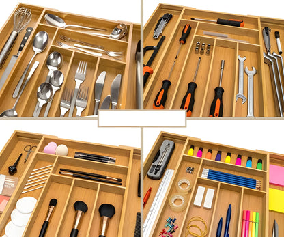 Space Saving Wooden Kitchen Drawer Organizer