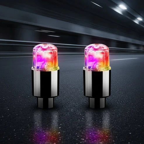 Colorful LED Tire Valve Caps for Bike Wheels - Hehif